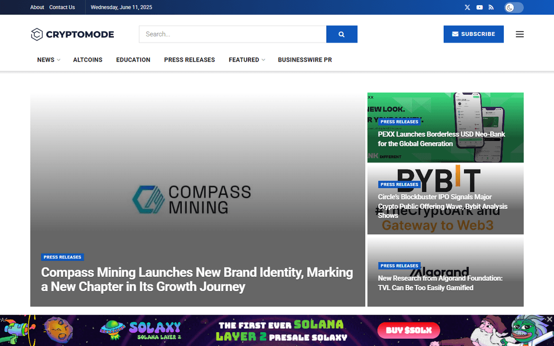 cryptomode.com publisher screenshot