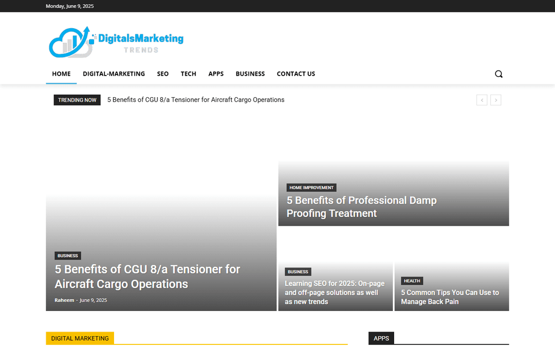 digitalsmarketingtrends.com publisher screenshot