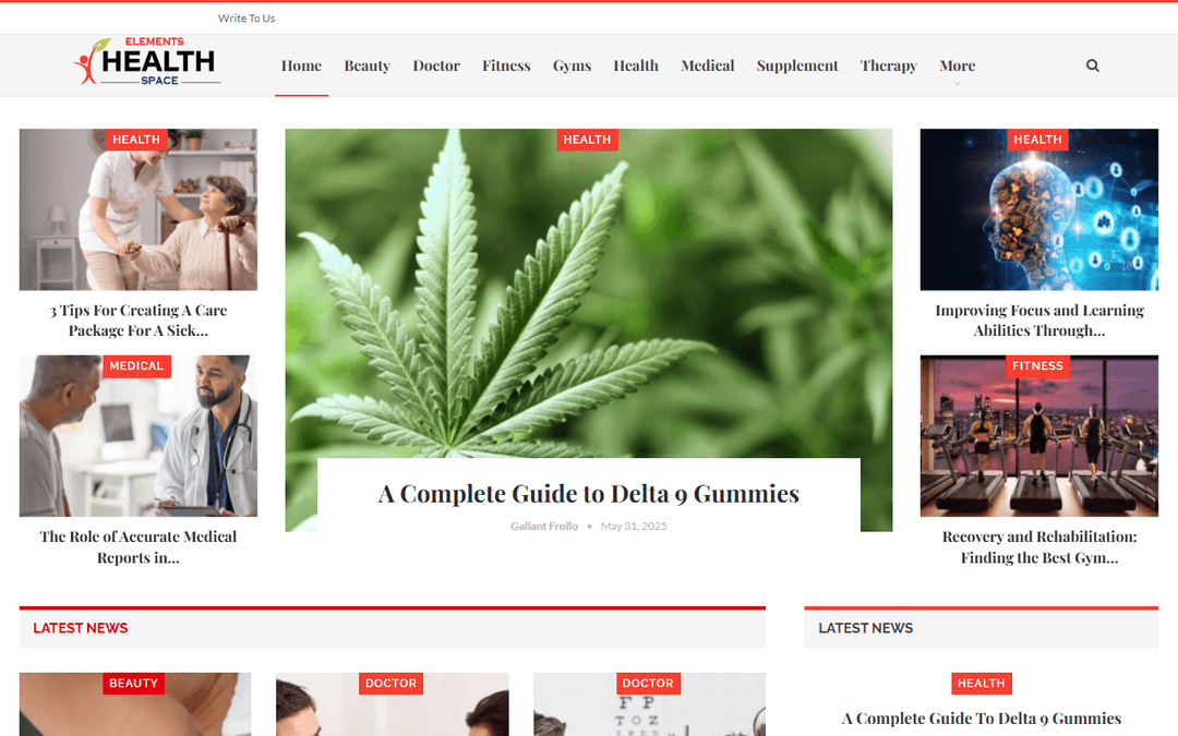 elementshealthspace.com publisher screenshot