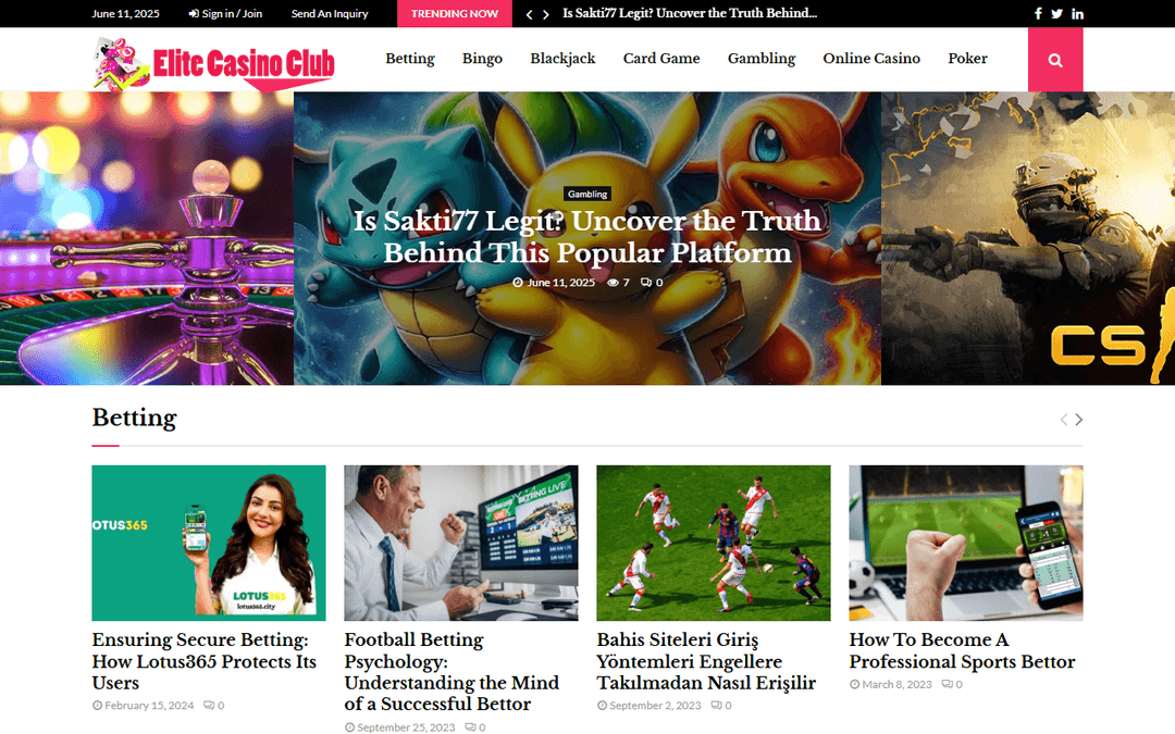 elitecasinoclub.com publisher screenshot