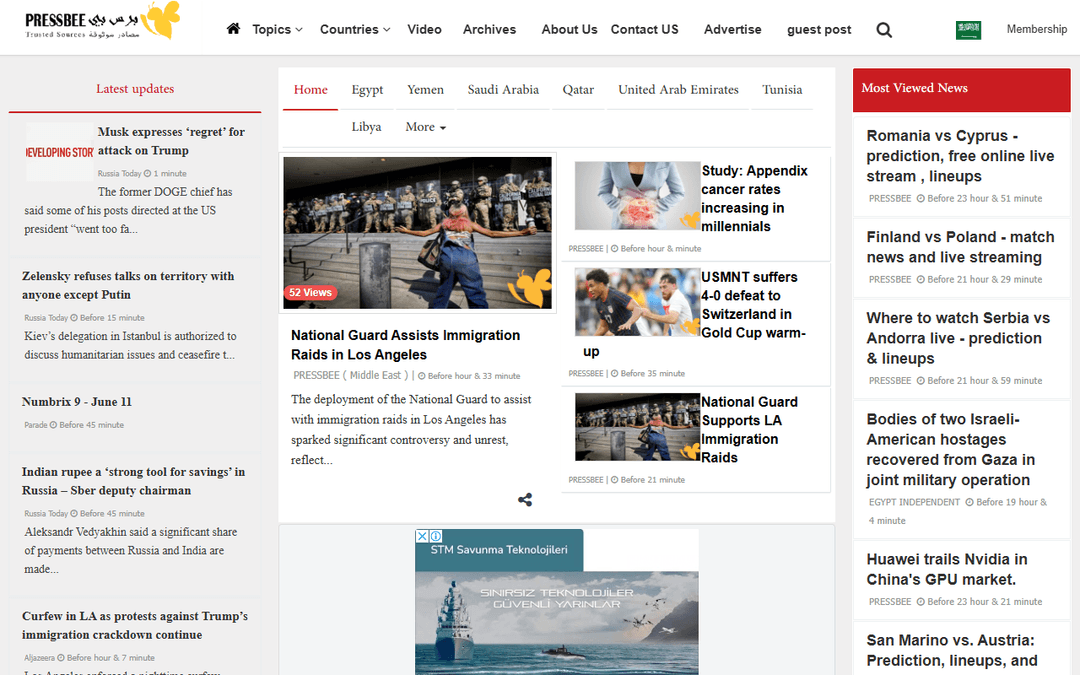 en.pressbee.net publisher screenshot
