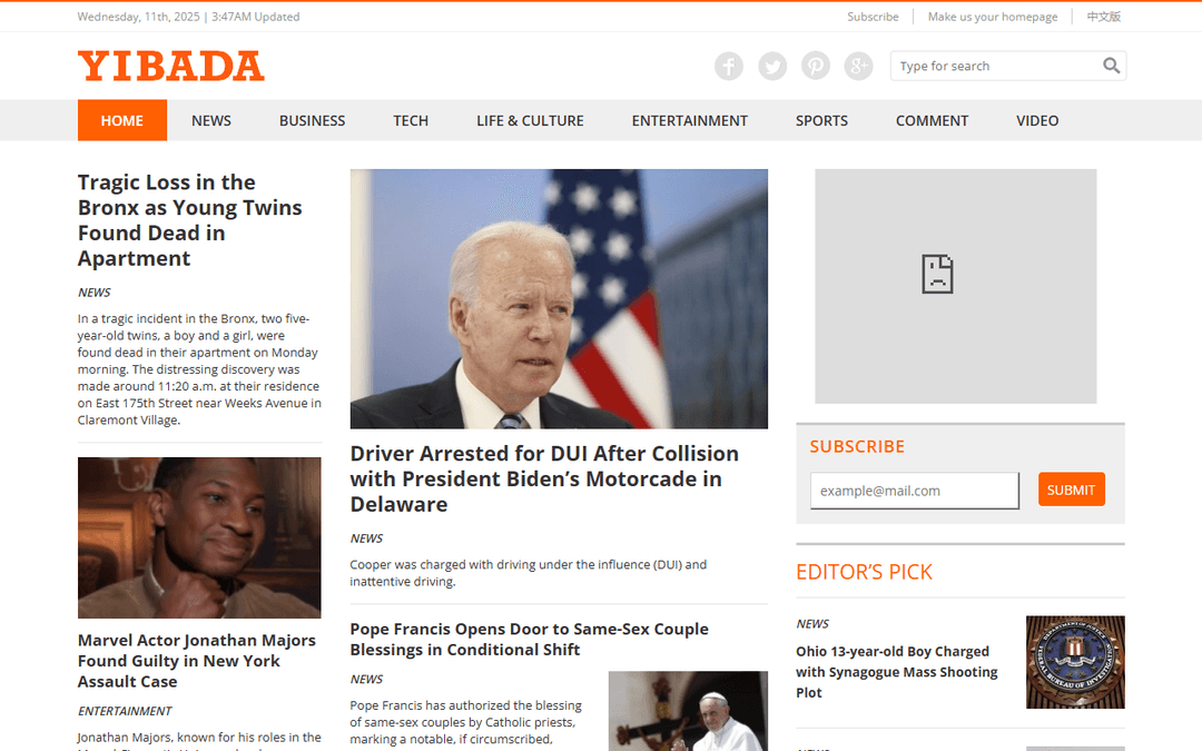 en.yibada.com publisher screenshot