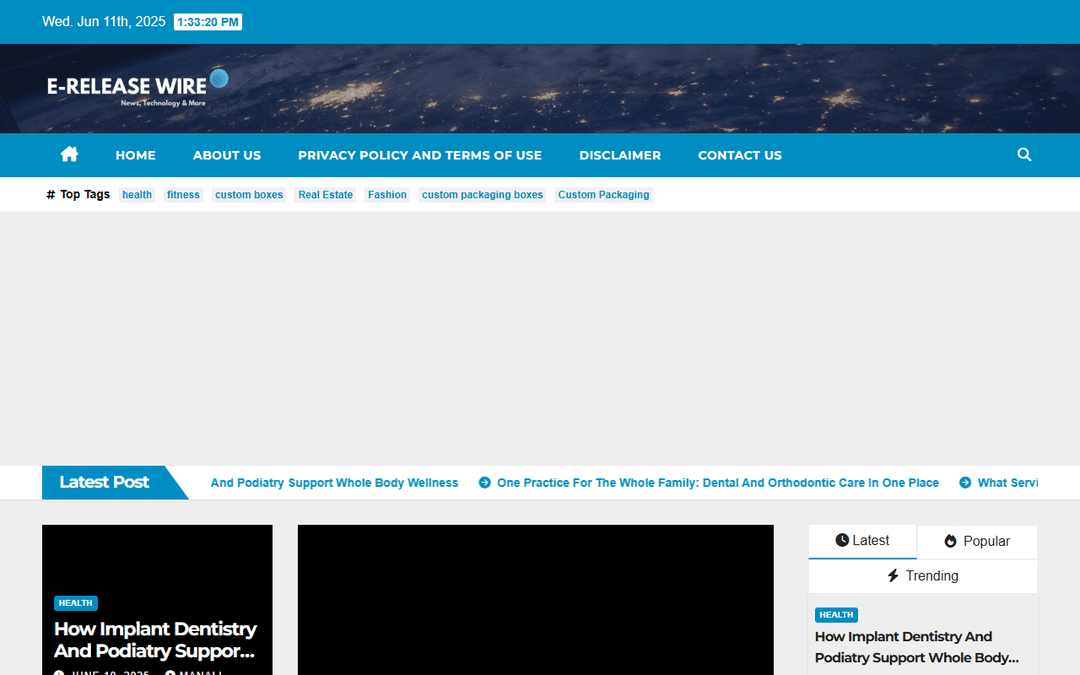 ereleasewire.com publisher screenshot