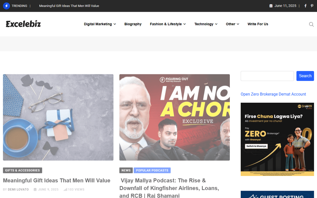 excelebiz.in publisher screenshot
