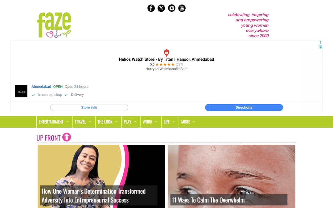 faze.ca publisher screenshot