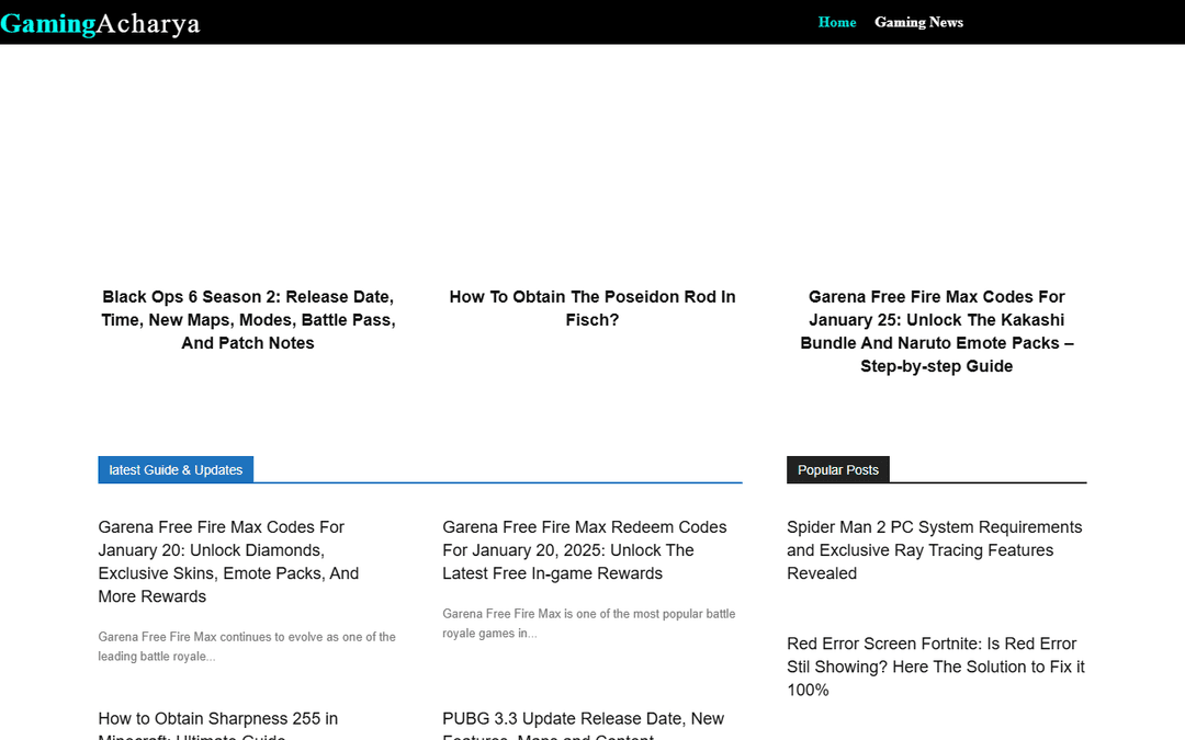 gamingacharya.com publisher screenshot