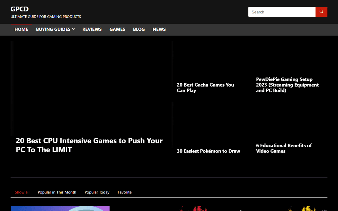 gamingpcdesks.com publisher screenshot