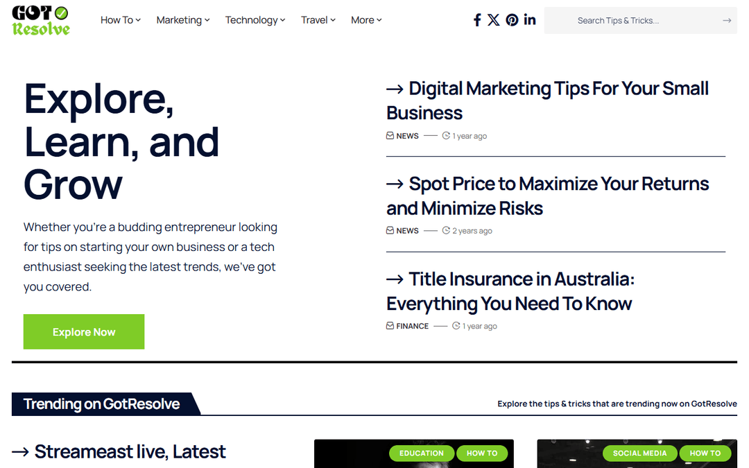 gotresolve.com publisher screenshot