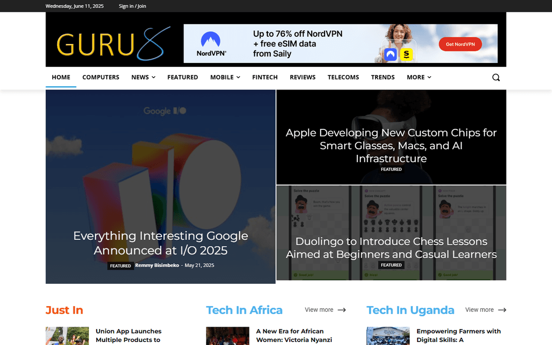 guru8.net publisher screenshot
