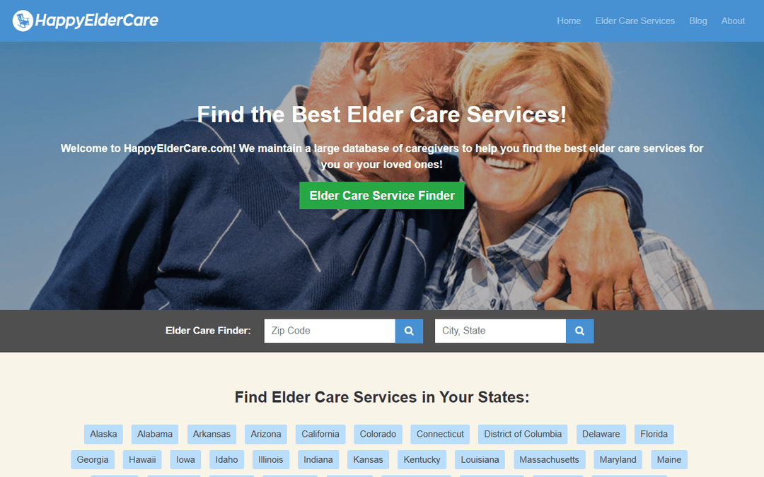 happyeldercare.com publisher screenshot