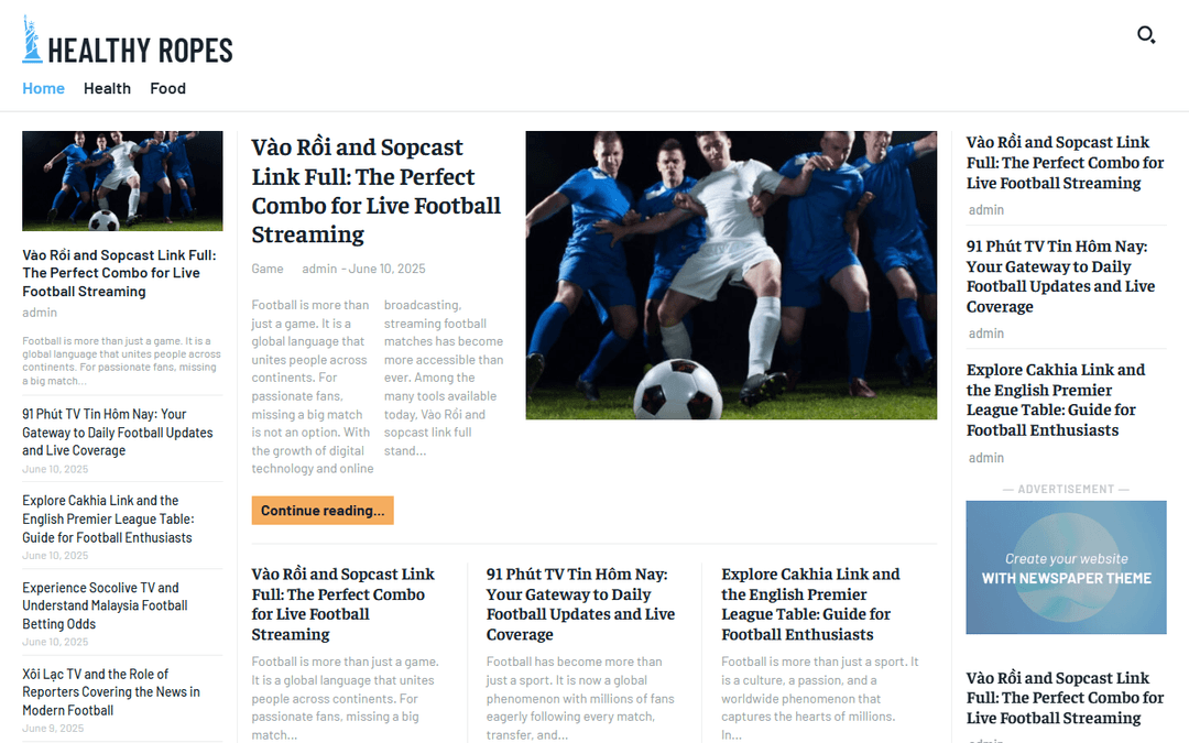 healthyropes.com publisher screenshot