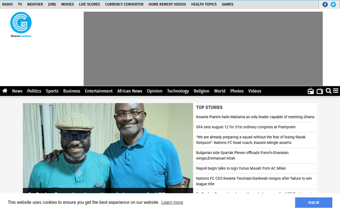 ghanaguardian.com publisher screenshot