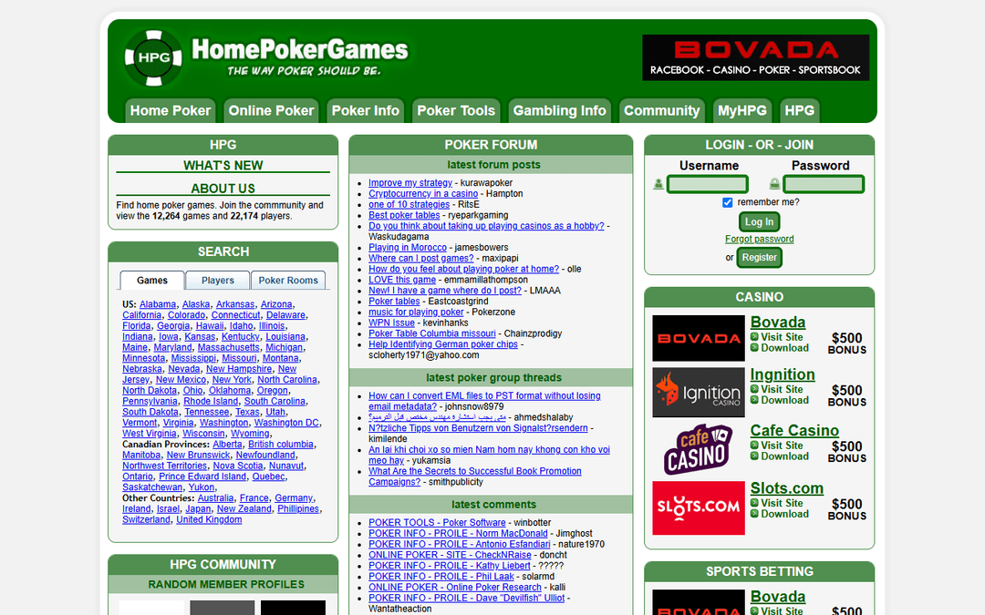 homepokergames.com publisher screenshot