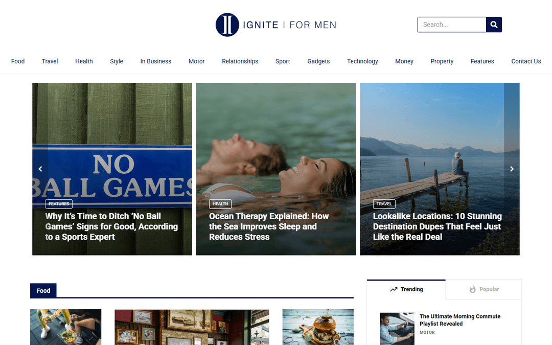 ignitemag.co.uk publisher screenshot