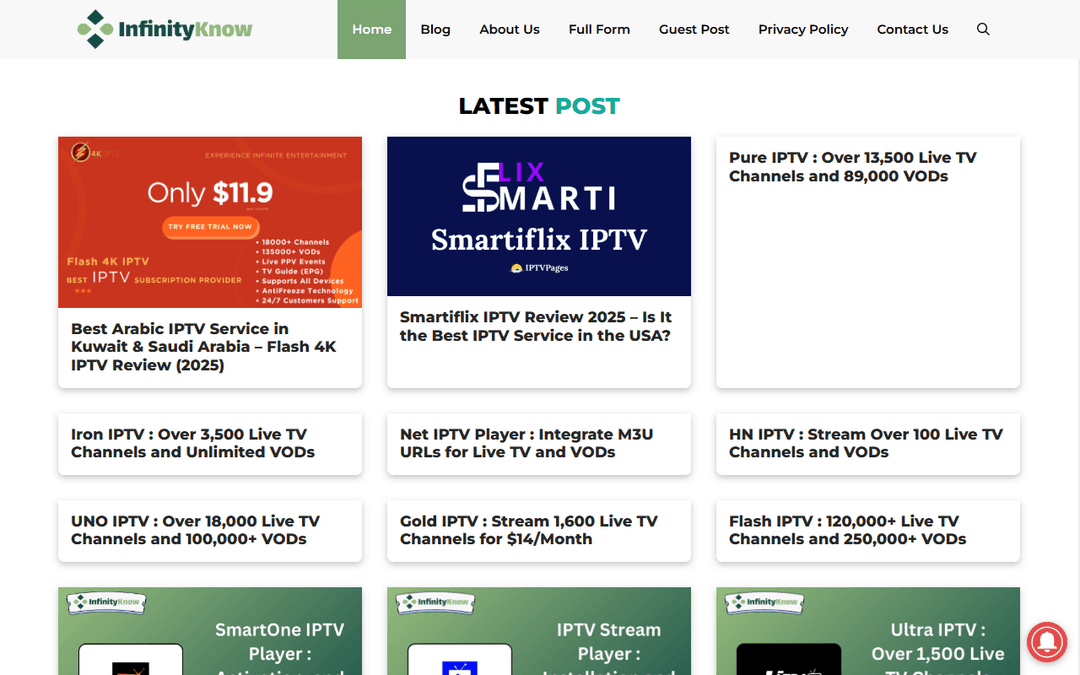 infinityknow.com publisher screenshot