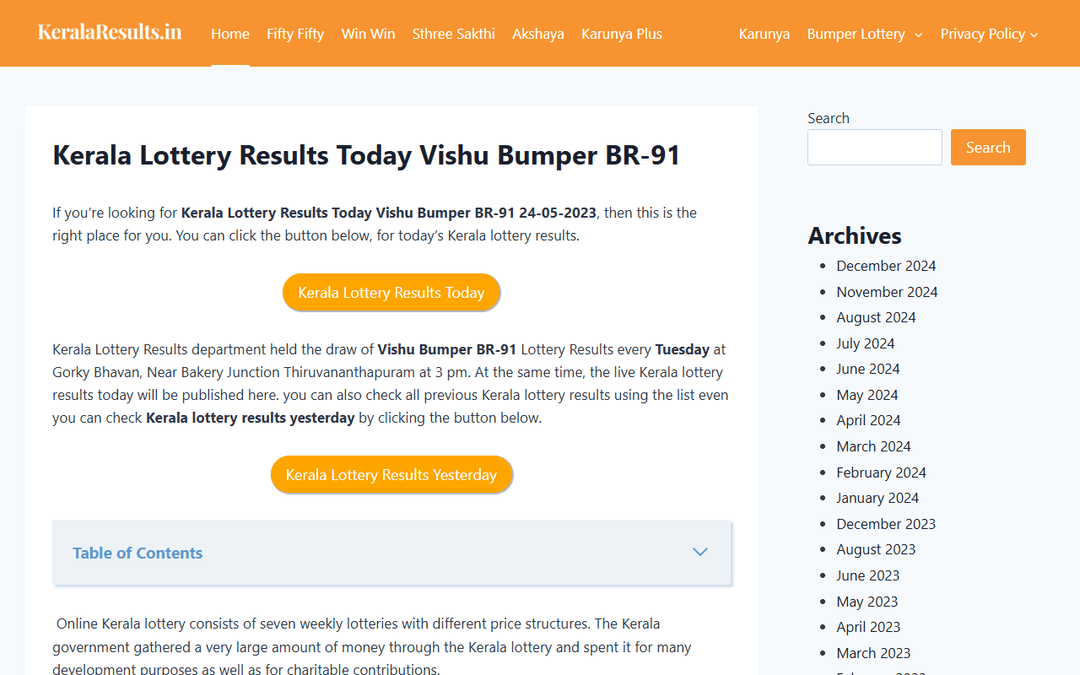 keralaresults.in publisher screenshot