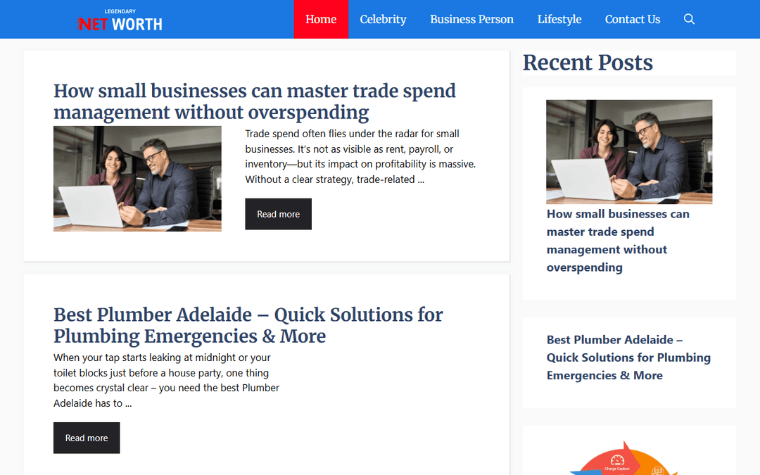 legendarynetworth.com publisher screenshot