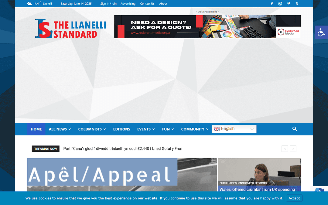 llanellistandard.com publisher screenshot
