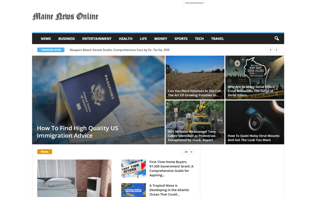 mainenewsonline.com publisher screenshot
