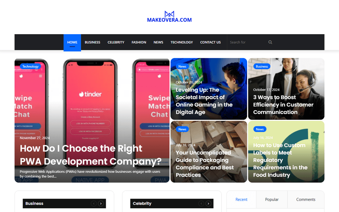 makeovera.com publisher screenshot