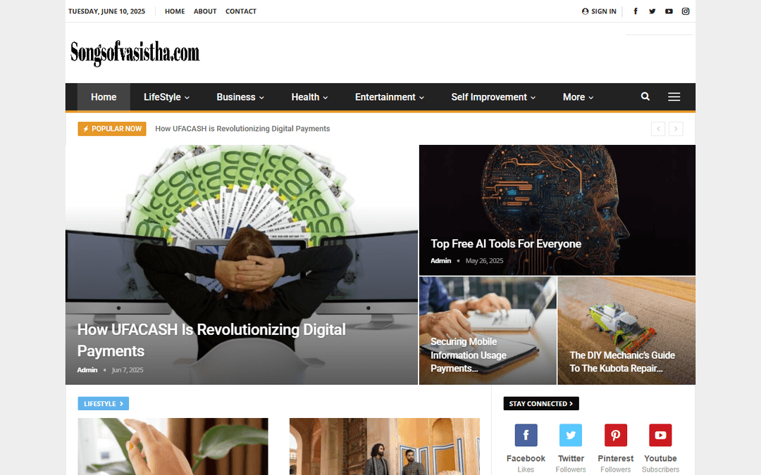 songsofvasistha.com publisher screenshot