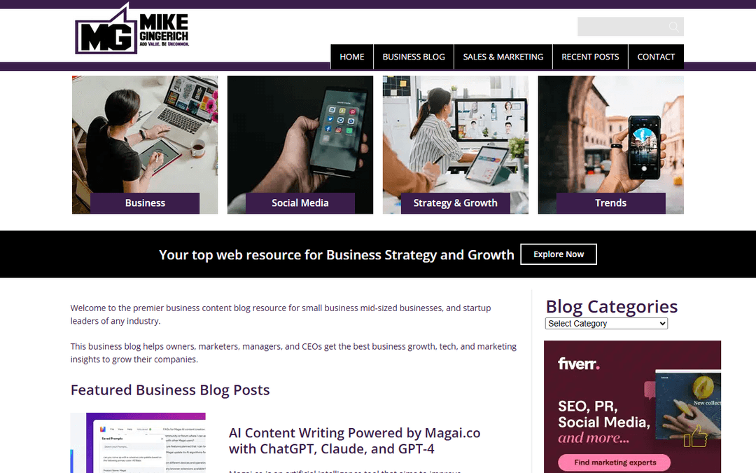 mikegingerich.com publisher screenshot