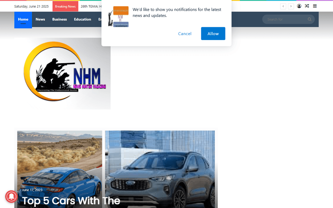 newshuntermag.com publisher screenshot