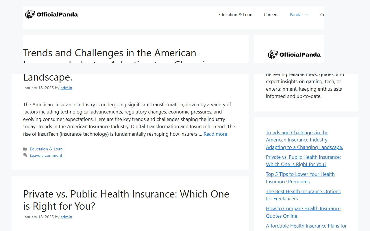 officialpanda.com publisher screenshot