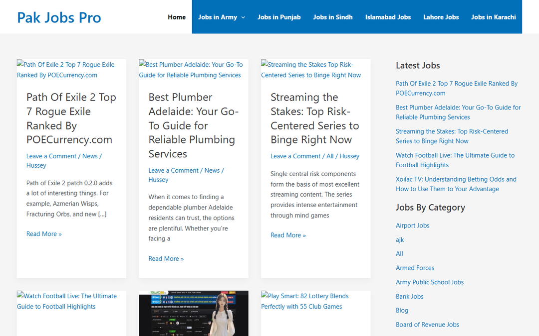 pakjobspro.com publisher screenshot
