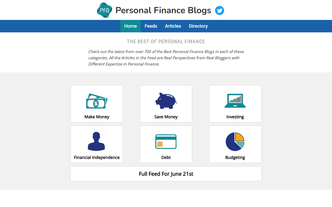 personalfinanceblogs.com publisher screenshot