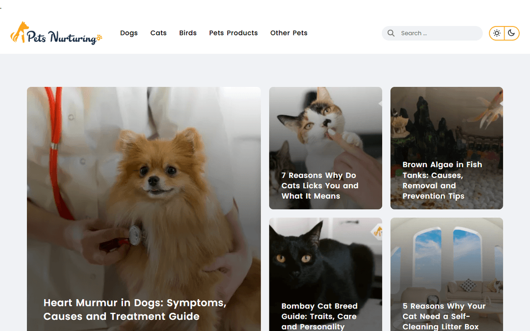 petsnurturing.com publisher screenshot