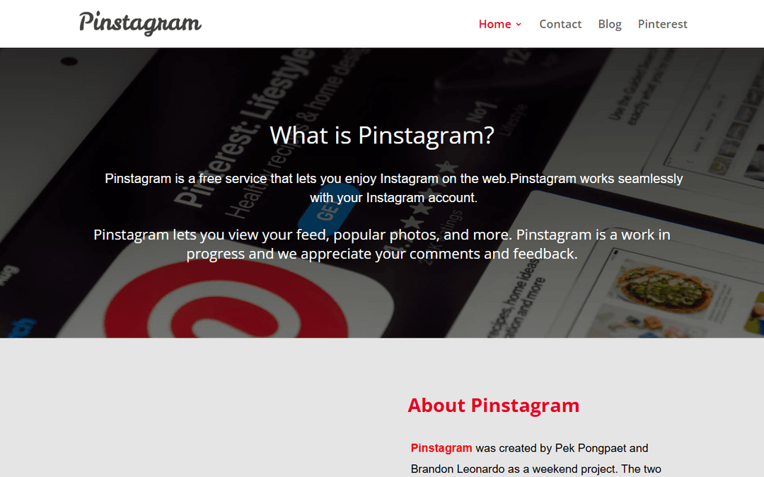 pinstagram.co publisher screenshot