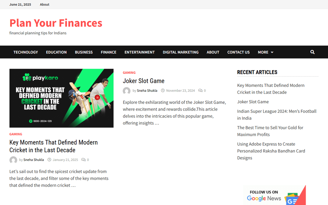 planyourfinances.in publisher screenshot