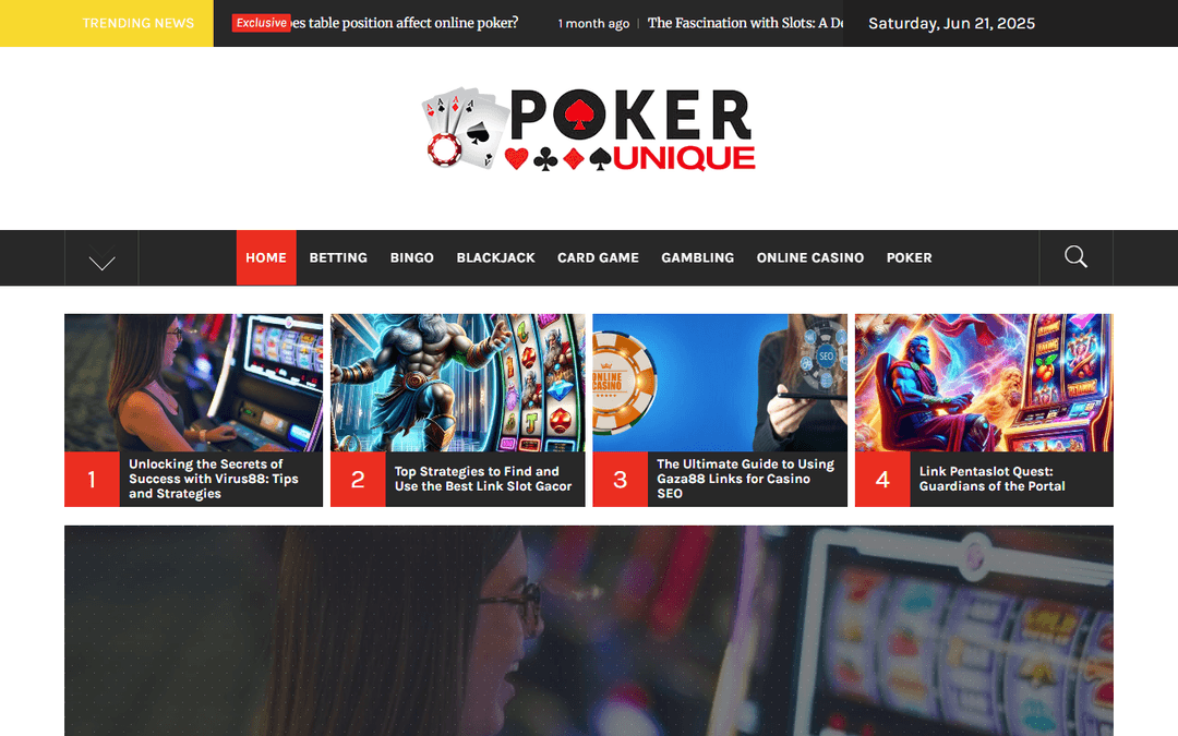 poker-unique.com publisher screenshot