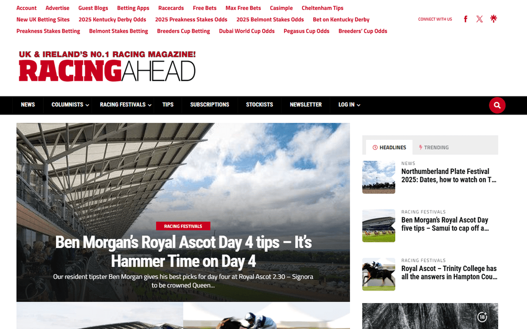 racingahead.net publisher screenshot