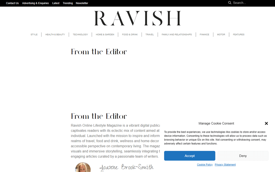 ravishmag.co.uk publisher screenshot