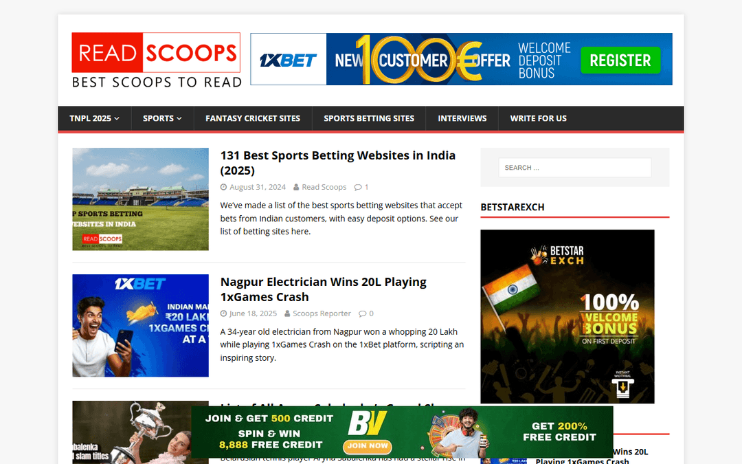 readscoops.com publisher screenshot