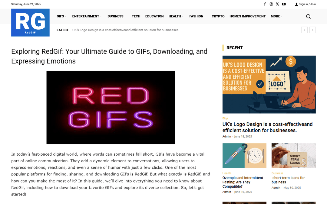 redgif.co.uk publisher screenshot
