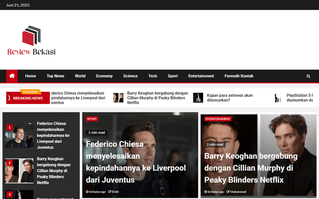 reviewbekasi.com publisher screenshot