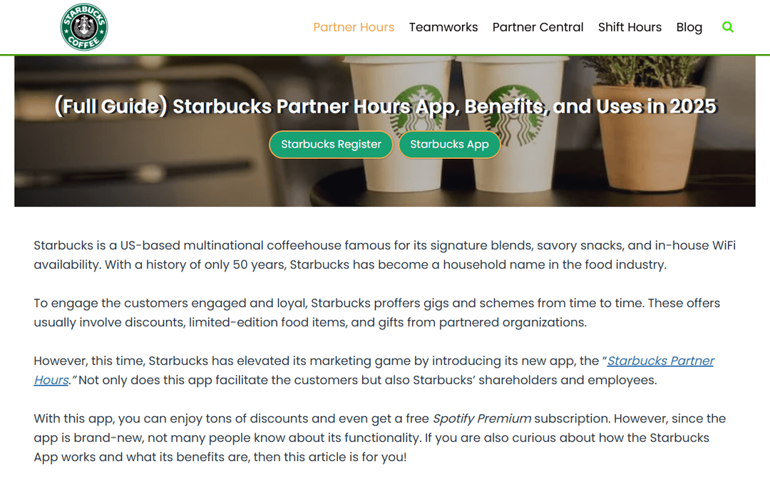 sbpartnerhours.com publisher screenshot