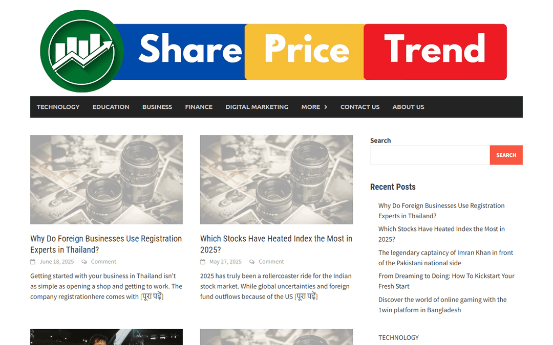sharepricetrend.com publisher screenshot