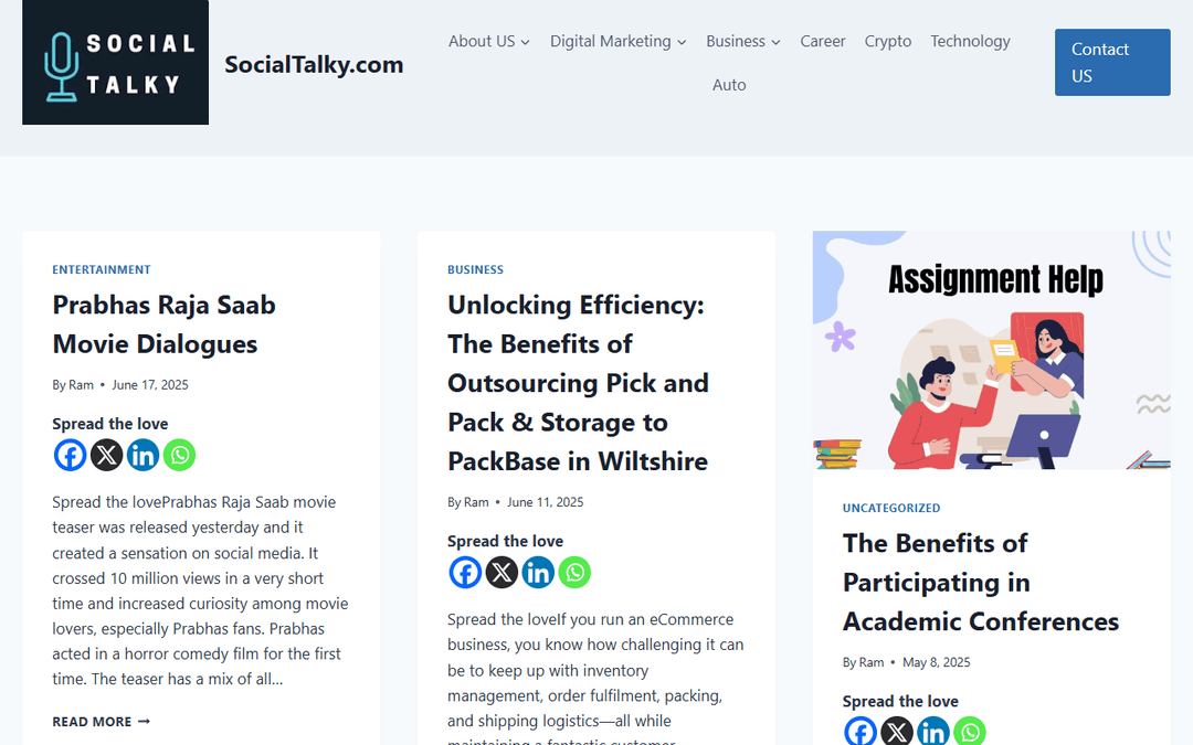 socialtalky.com publisher screenshot