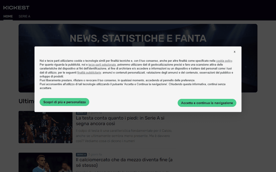 kickest.it publisher screenshot