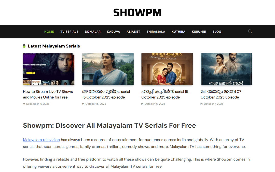 showpm.co.in publisher screenshot