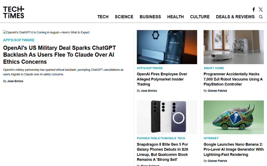 techtimes.com publisher screenshot