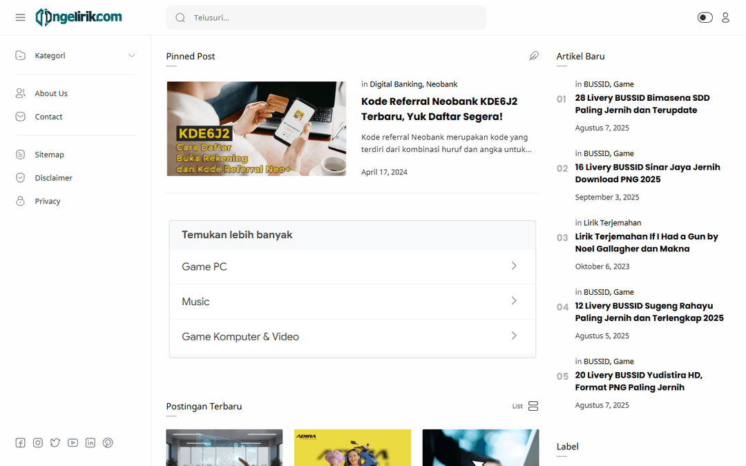 ngelirik.com publisher screenshot