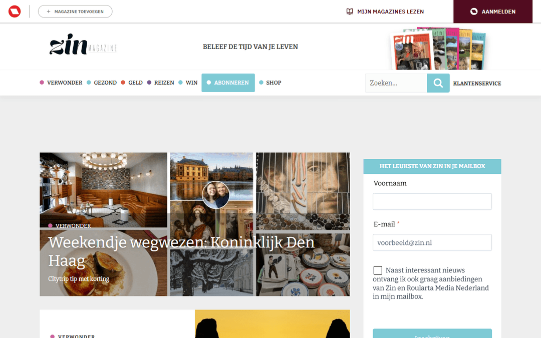 zin.nl publisher screenshot