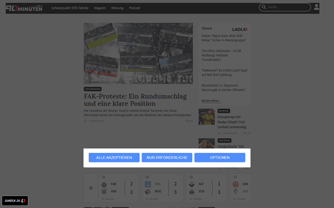 90minuten.at publisher screenshot