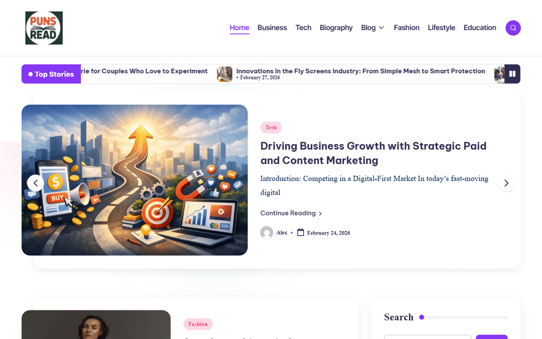 punsread.com publisher screenshot