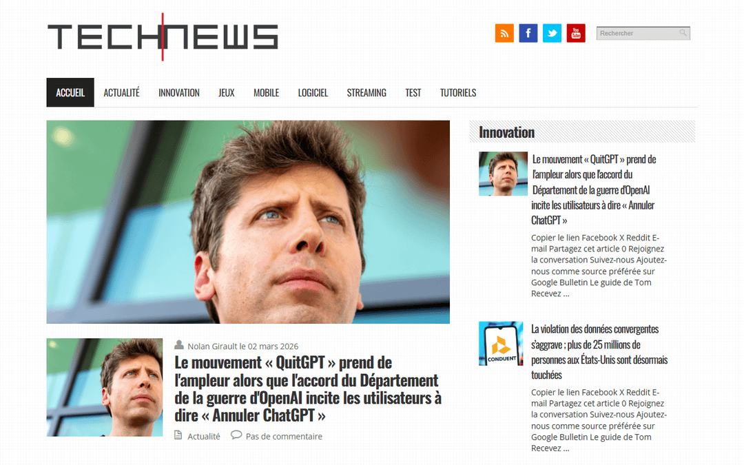 technews.fr publisher screenshot
